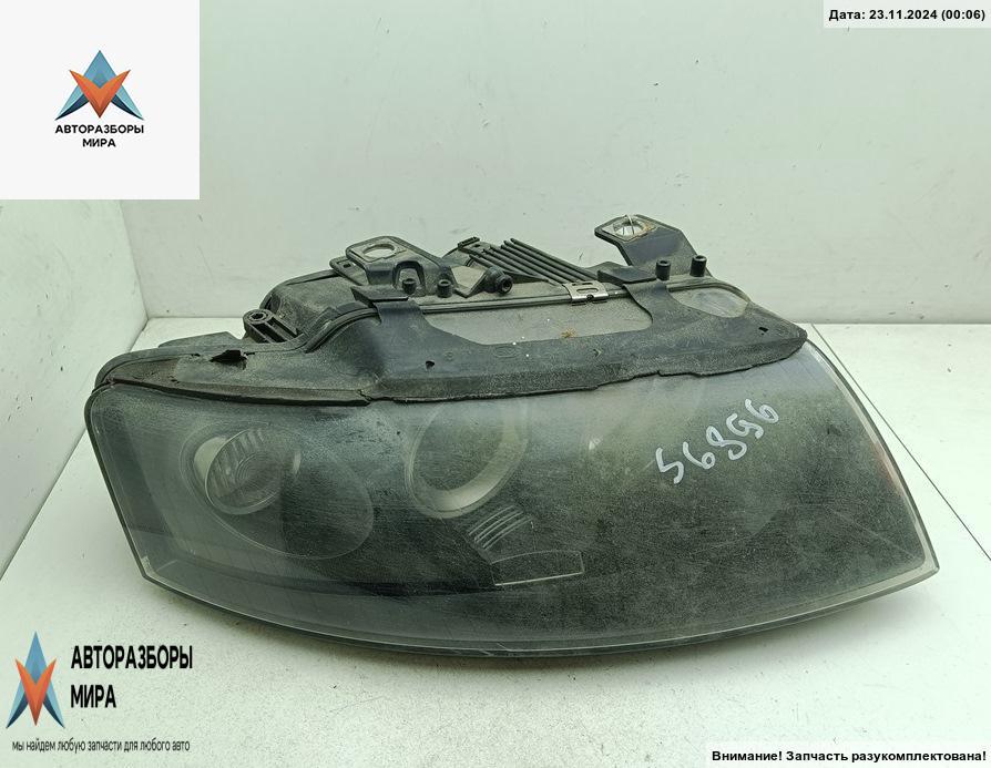 фара правая Audi A4 B6 2002, 2.4 л., бензин, МКПП, синий, кабриолет, 8H0941004A - фото №1