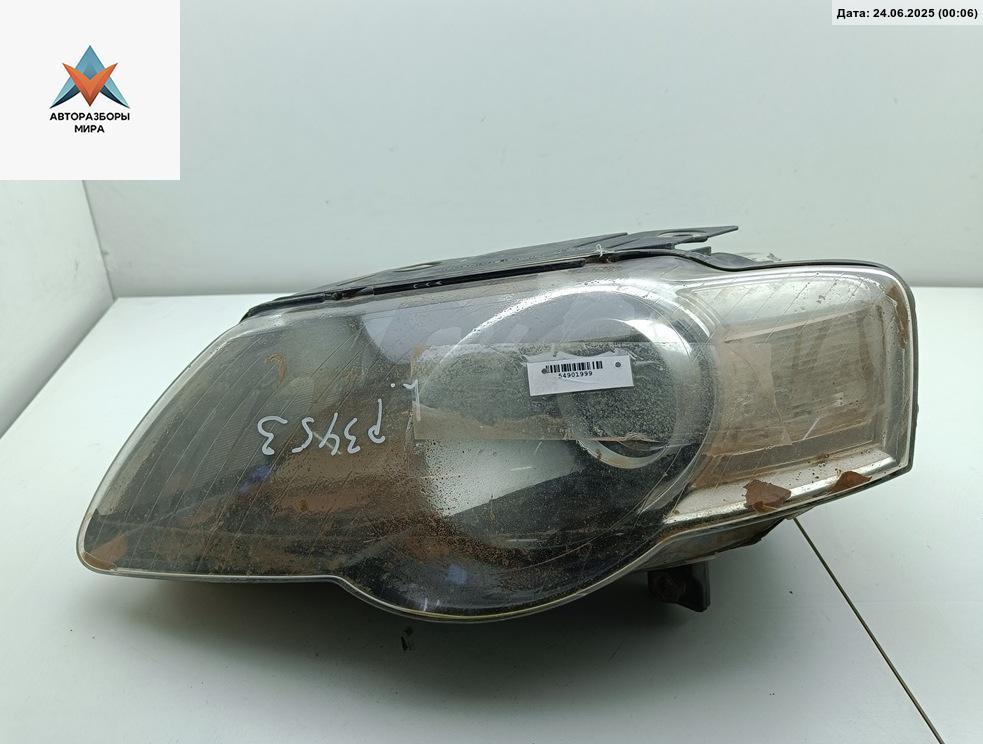 фара левая Volkswagen Passat B6 2005, 2.0 л., бензин, МКПП, серый, седан - фото №1