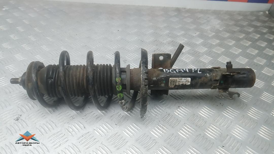 Стойка Volkswagen Polo 5 поколение 2014, 1.2 л., TSI 16V, бензин, МКПП, хетчбэк 5 дв., 6R0413031AK, 1J0412331C, 6R0411105B - фото №1