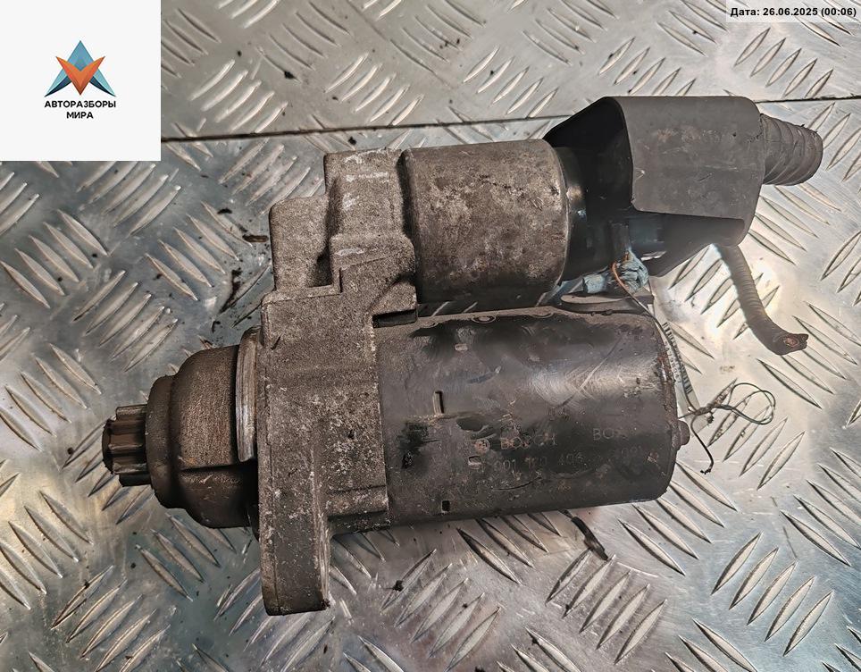 стартер SEAT Leon 2 поколение 2006, 1.6 л., бензин, МКПП, жёлтый, хетчбэк 5 дв. - фото №1