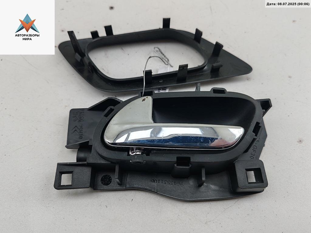 ручка внутренняя передняя левая Citroen C4 1 поколение 2005, 1.6 л., дизель, МКПП, чёрный, хетчбэк 3 дв., 7386 - фото №1