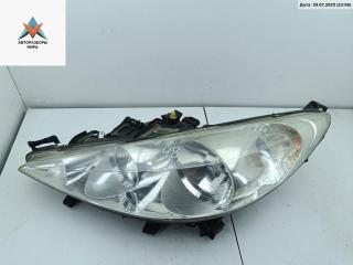 фара левая Peugeot 207 1 поколение 2008, 1.6 л., бензин, МКПП, серый, универсал, 9649986280