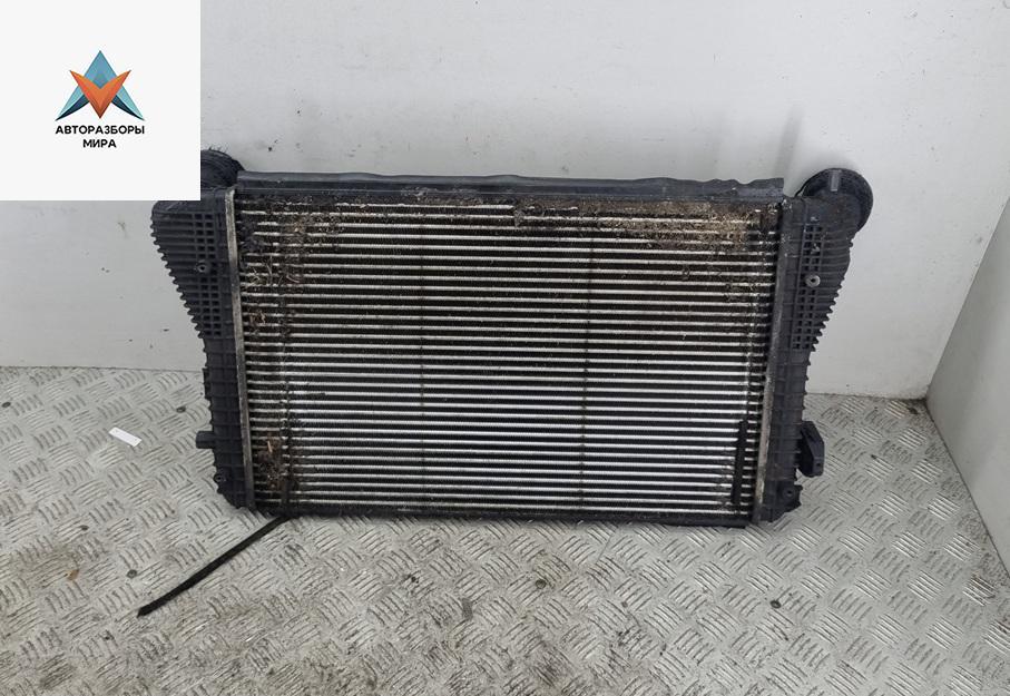 радиатор интеркулера Volkswagen Touran 1 поколение 2003, 1.9 л., дизель, МКПП, серый, минивэн - фото №1