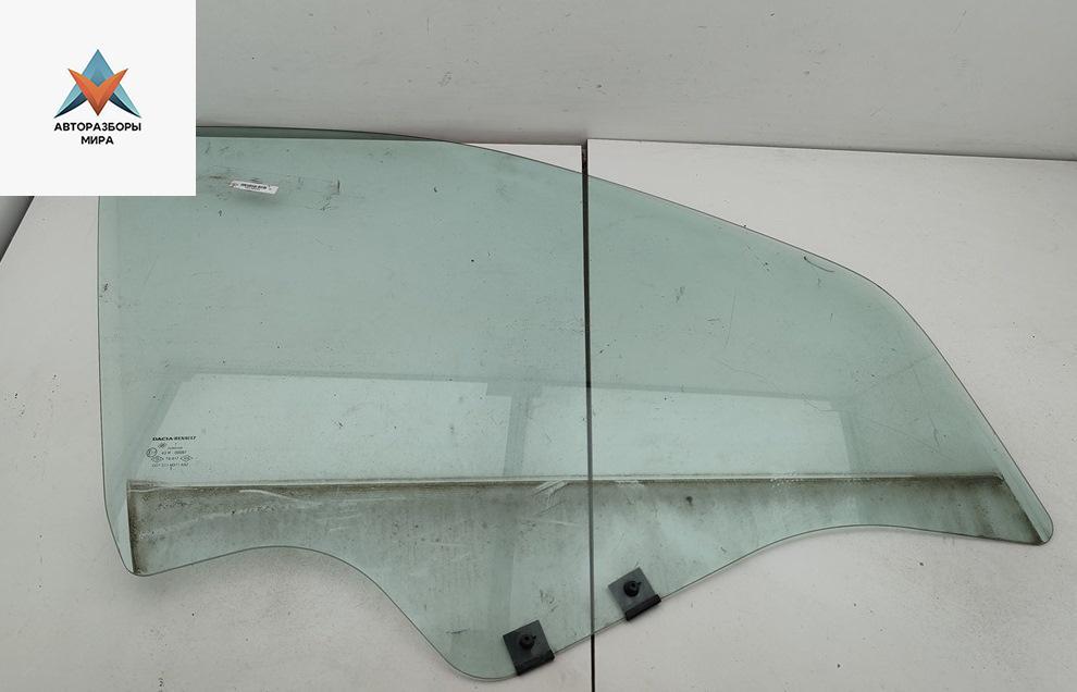 стекло двери передней правой Dacia (Renault) Logan 2006, 1.4 л., бензин, МКПП, синий, седан - фото №1