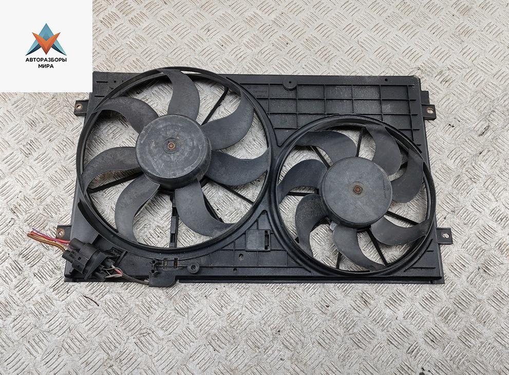 вентилятор радиатора Skoda Octavia mk2 (A5 1Z) 2005, 1.6 л., бензин, МКПП, чёрный, универсал, 1K0121207T - фото №1