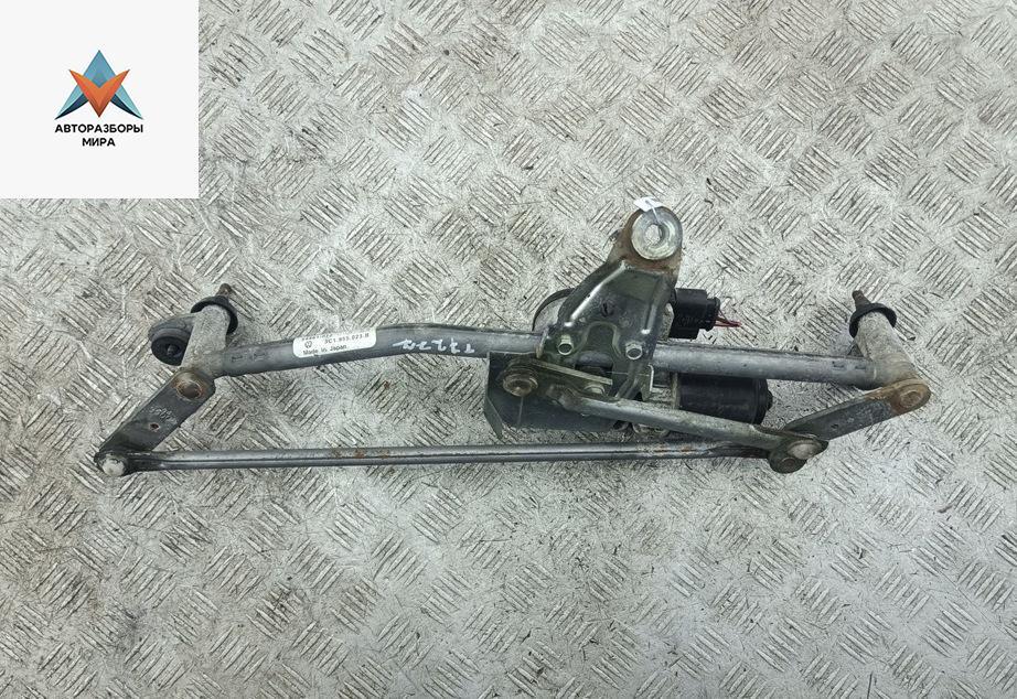 Механизм стеклоочистителя переднего (трапеция дворников) Volkswagen Passat B6 2006, 2.0 л., дизель, МКПП, чёрный, универсал - фото №1