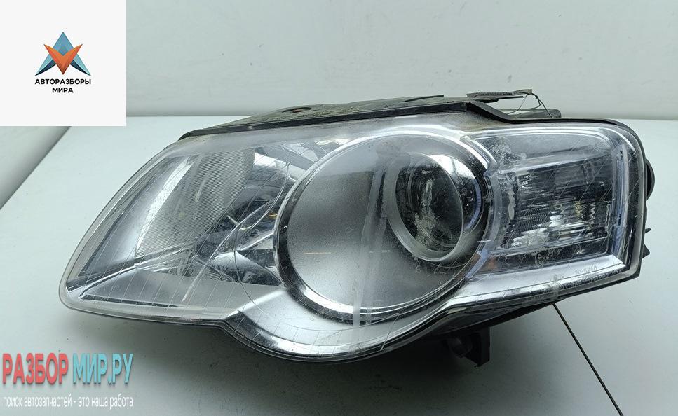 фара левая Volkswagen Passat B6 2009, 1.4 л., бензин, МКПП, чёрный, универсал - фото №1