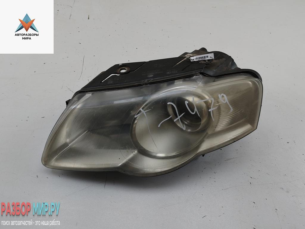 фара правая Volkswagen Passat B6 2006, 2.0 л., бензин, МКПП, синий, универсал, 3C0941055Q - фото №1
