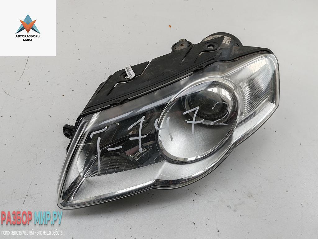 фара левая Volkswagen Passat B6 2006, 2.0 л., дизель, МКПП, чёрный, универсал, 3C0941005S - фото №1
