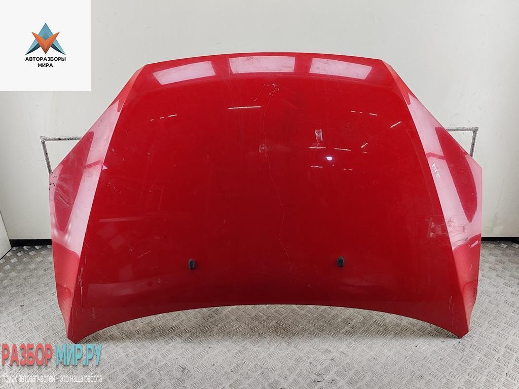 капот Ford Focus 2 поколение 2006, 1.6 л., i, бензин, МКПП, красный, хетчбэк 5 дв. - фото №1