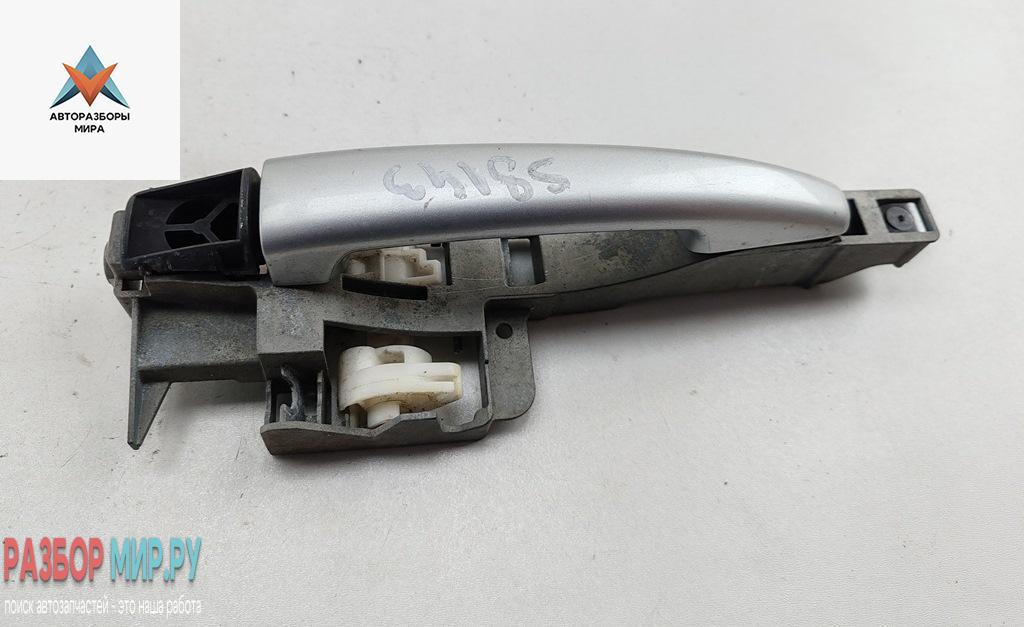 ручка наружная задняя левая Peugeot 407 1 поколение 2005, 2.0 л., дизель, МКПП, серый, универсал, 9653401680 - фото №1