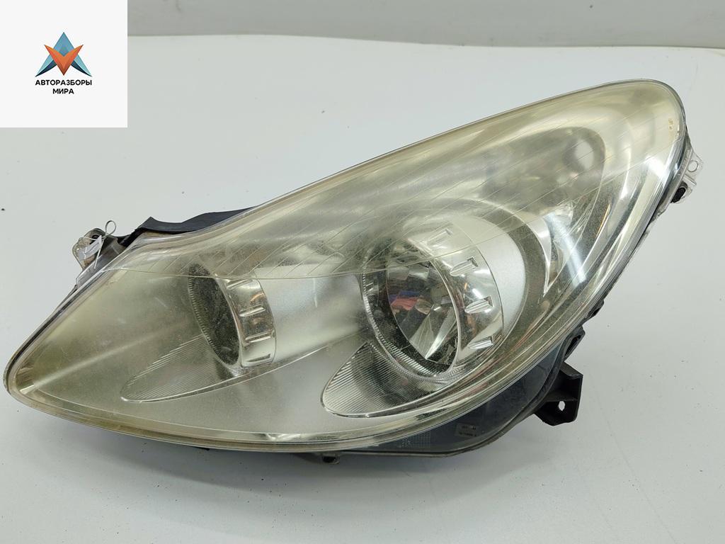 фара левая Opel Corsa D 2009, 1.2 л., бензин, МКПП, бежевый, хетчбэк 5 дв., 13186381 - фото №1