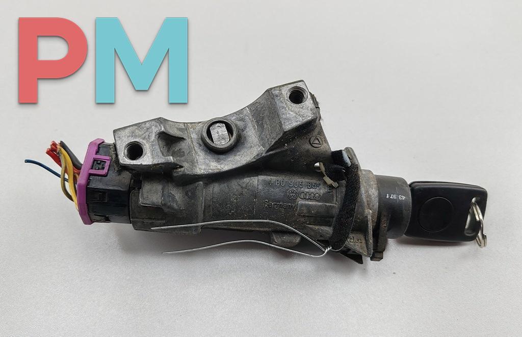 замок зажигания Audi A4 B5 1997, 1.9 л., дизель, МКПП, синий, универсал, 4B0905851B - фото №1