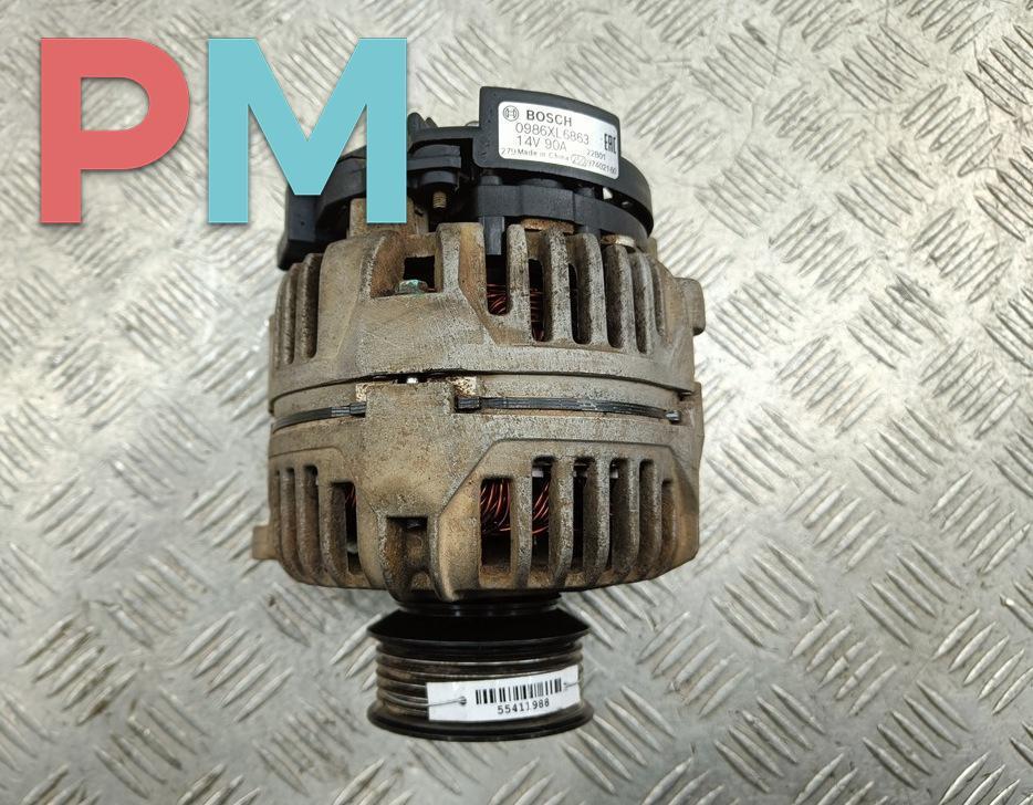 генератор Volkswagen Transporter T4 1999, 2.5 л., дизель, МКПП, зелёный, микроавтобус, 0986XL6863 - фото №1
