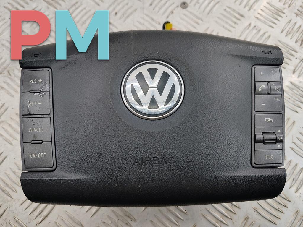 подушка безопасности водителя Volkswagen Phaeton 1 поколение 2005, 3.0 л., дизель, АКПП, серый, седан, 3D0880201 - фото №1